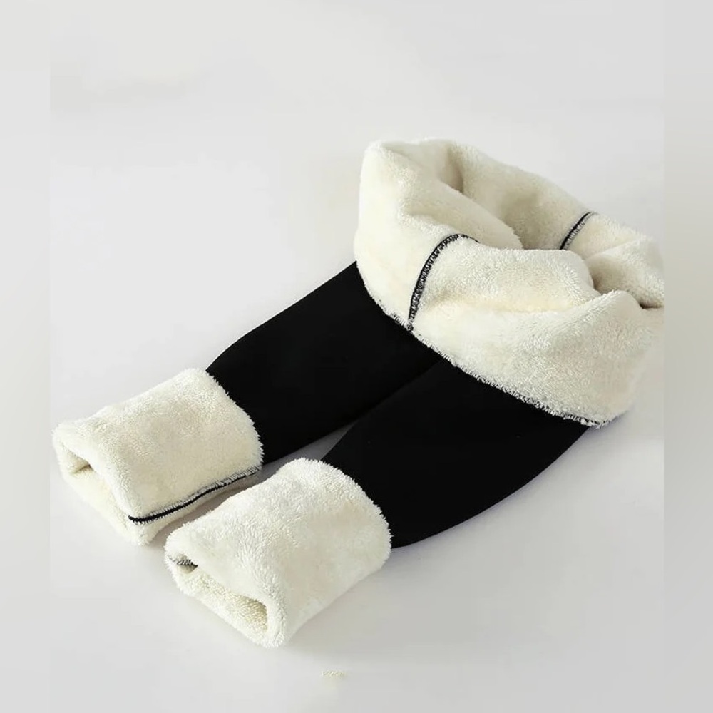 New  Casual Sherpa Fleece Lined Warm Leggings Thicken Heavy Jogger Pants w pckts